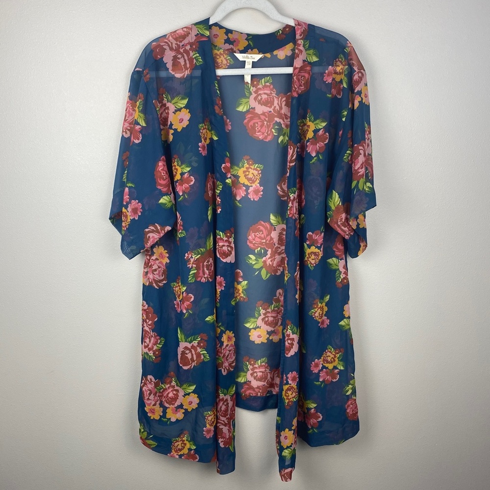 Matilda Jane Navy Floral Watch The Sunrise Kimono - Size XS/S